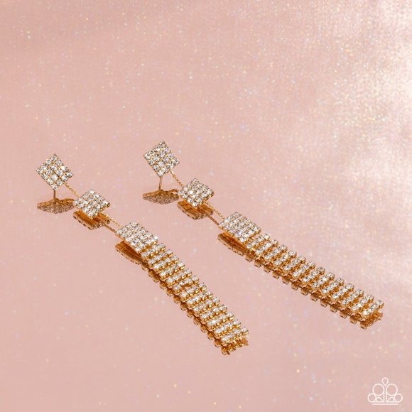paparazzi Jewelry - Fiercely Free - Falling Gold Earrings